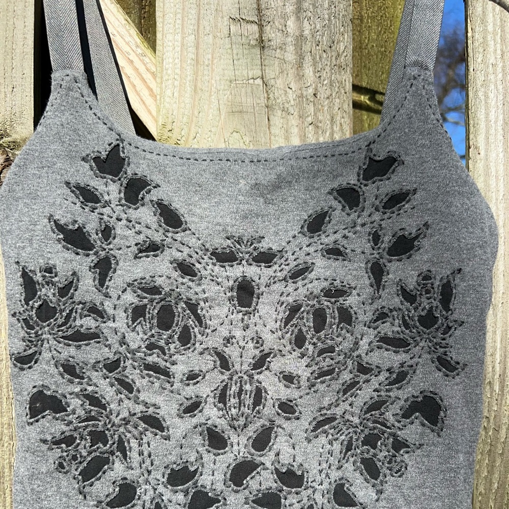 Express black and gray crop Cami bra tank - Picture 3 of 5